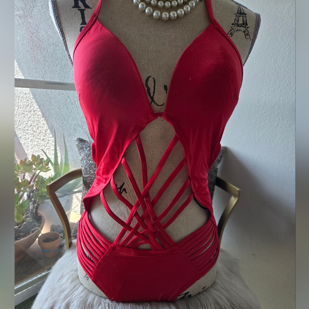 Kenneth Cole Red One-Piece Swimsuit